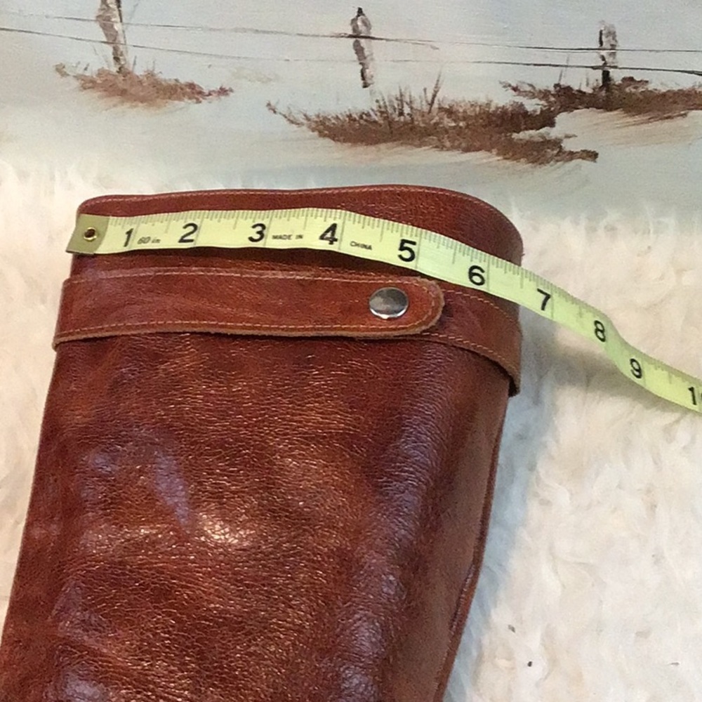 VINTAGE RUST LEATHER BOOTS.SZ 8 - Picture 13 of 14
